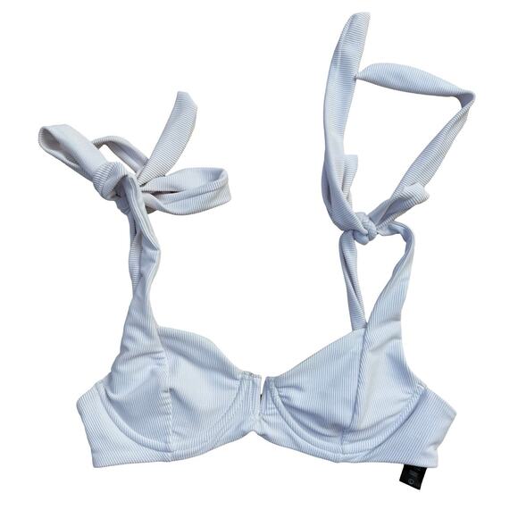 $216 Beach Riot White Ribbed Vanessa Bottom Blair Top Bikini Set - L / XL - Picture 5 of 7
